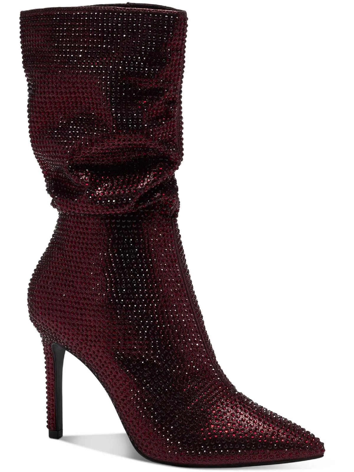Raquell Womens Pointed Toe Rhinestones Mid-Calf Boots