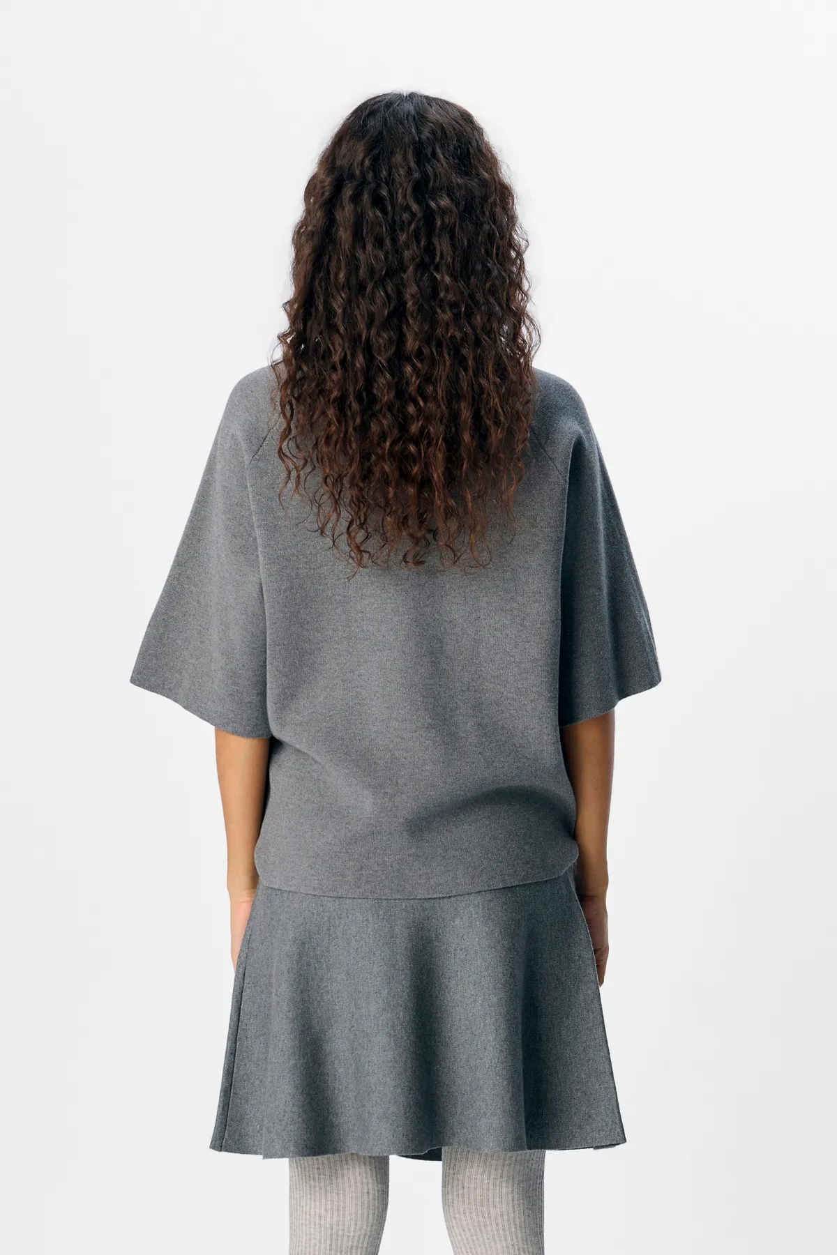 Reynard HW Short Knit Skirt - Medium Grey Melange