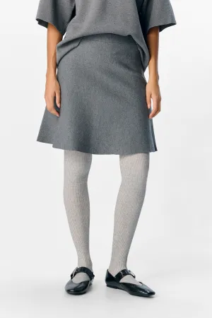 Reynard HW Short Knit Skirt - Medium Grey Melange