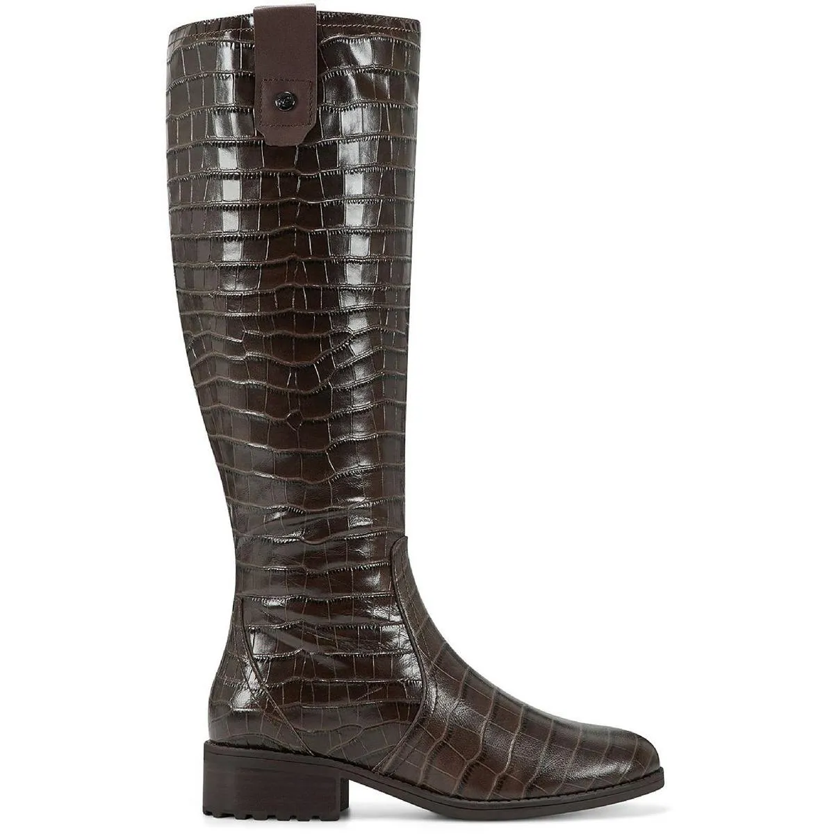 Rhonda Womens Leather Block heel Knee-High Boots