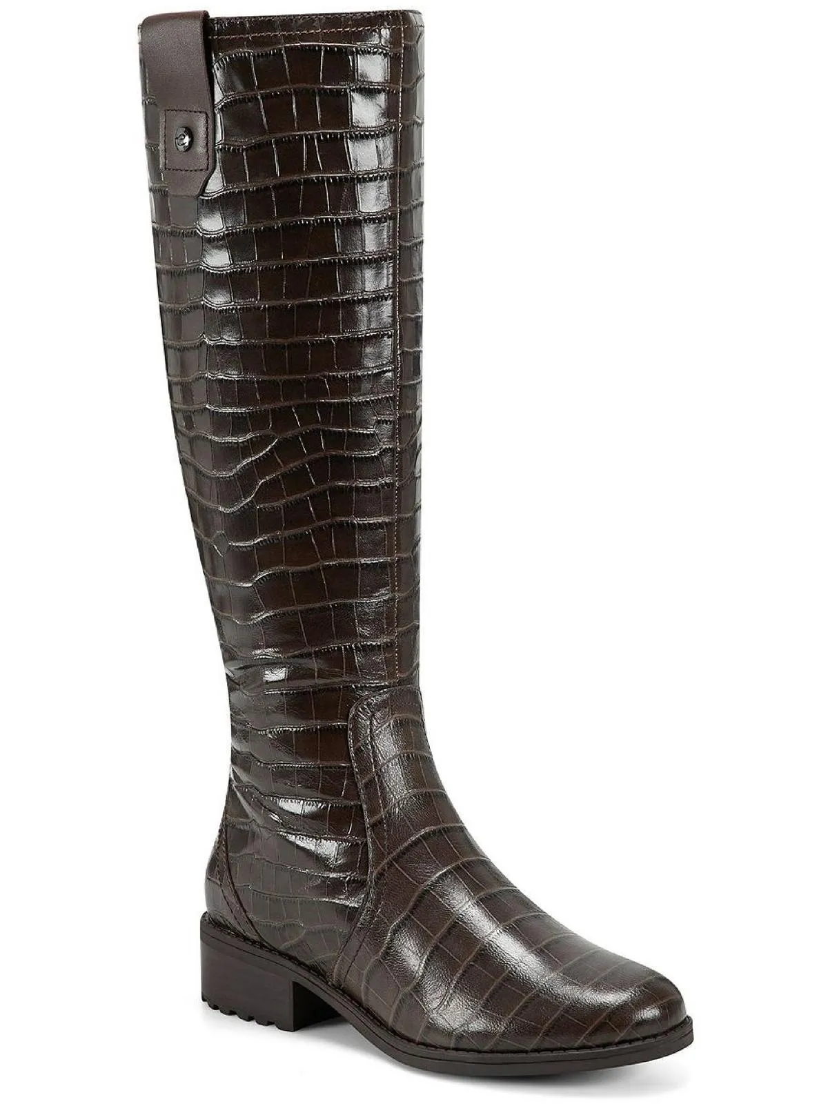 Rhonda Womens Leather Block heel Knee-High Boots