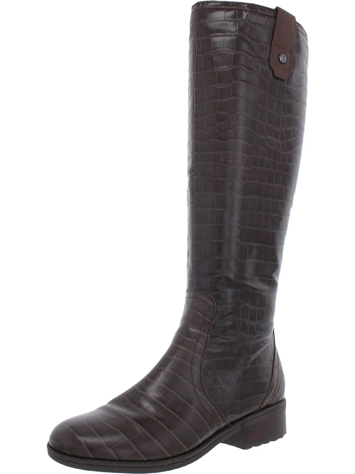 Rhonda Womens Leather Block heel Knee-High Boots