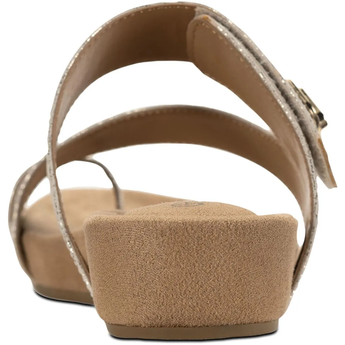 Rilleyy Womens Faux Leather Toe Loop Slide Sandals
