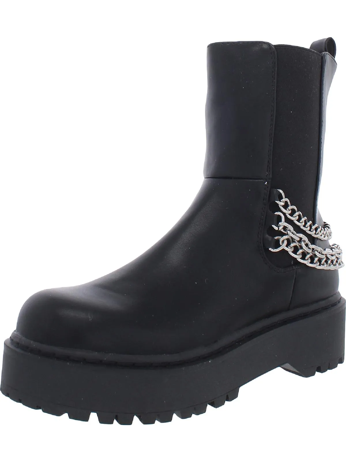 Rocksann Womens Chain Zipper Ankle Boots