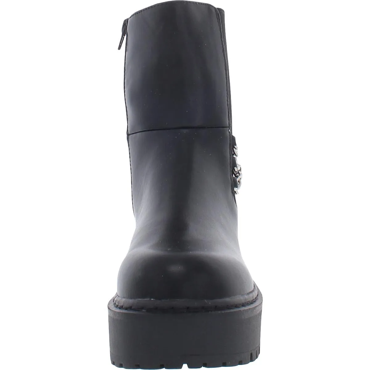 Rocksann Womens Chain Zipper Ankle Boots
