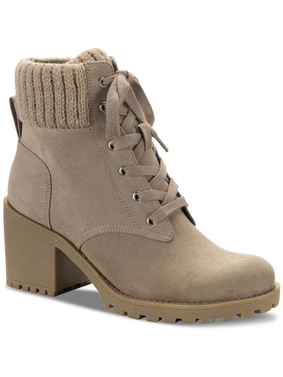 Romina Womens Knit Ankle Combat & Lace-up Boots