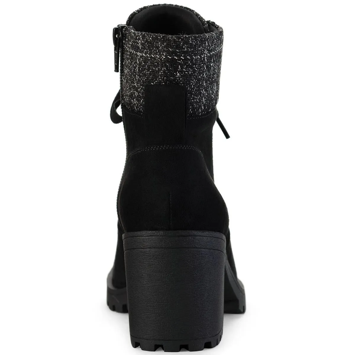 Romina Womens Knit Ankle Combat & Lace-up Boots