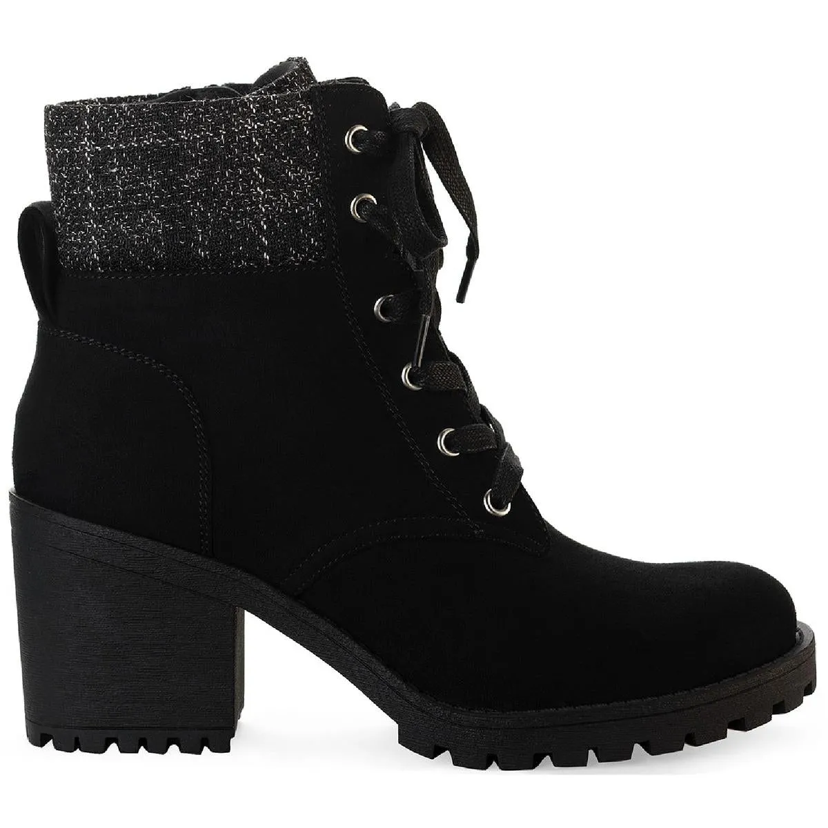 Romina Womens Knit Ankle Combat & Lace-up Boots