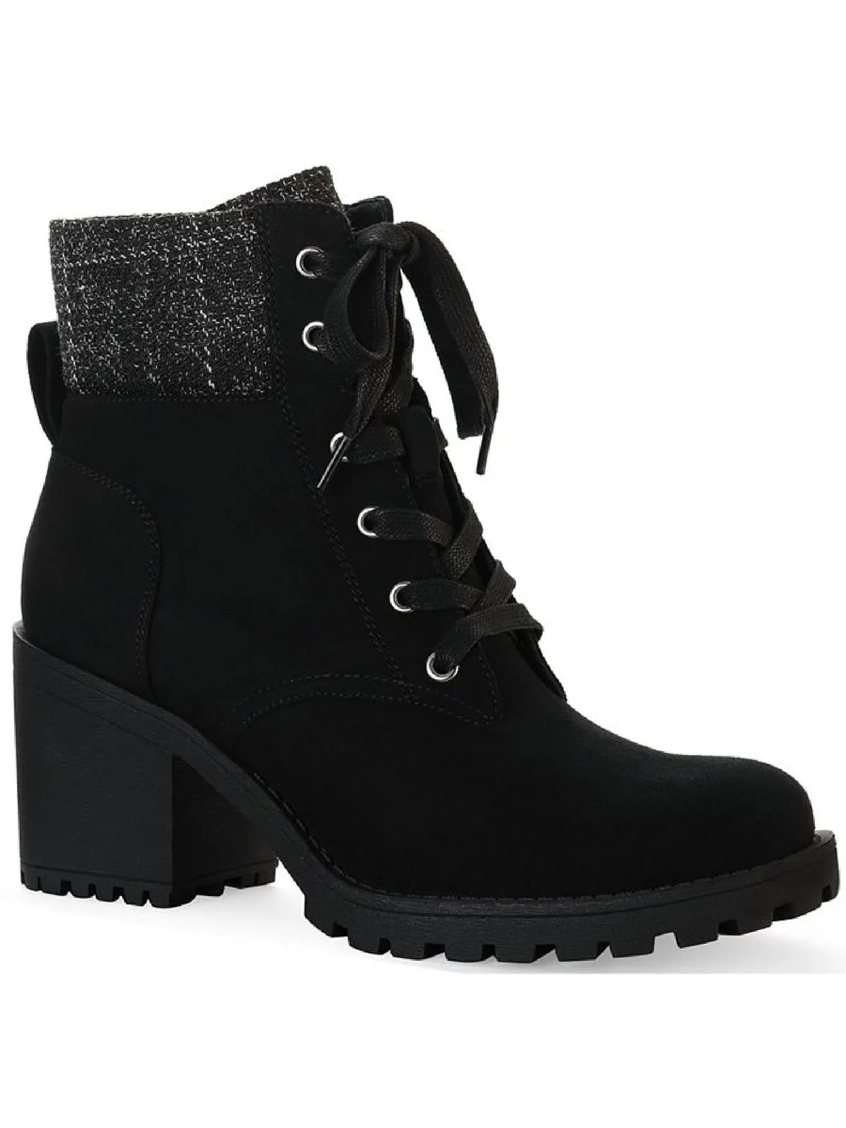 Romina Womens Knit Ankle Combat & Lace-up Boots