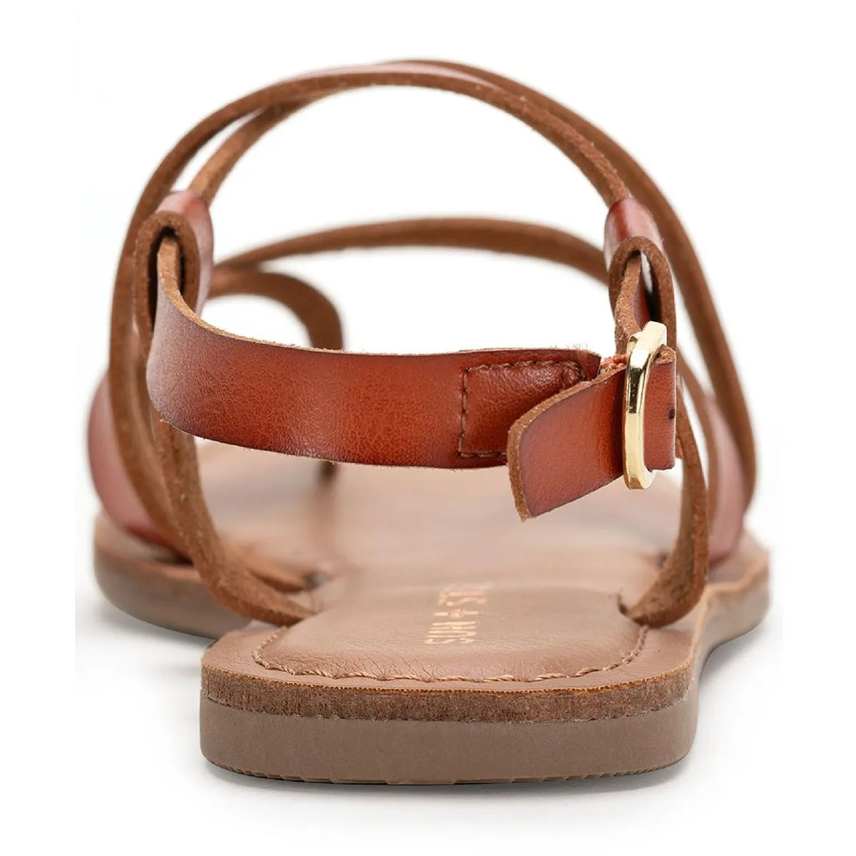 Roxxie Womens Faux Leather Ankle Strap Flats