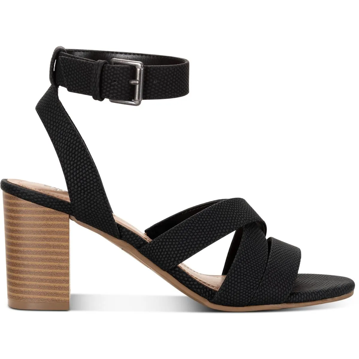 Sabinaa Womens Faux Leather Strappy Block Heels