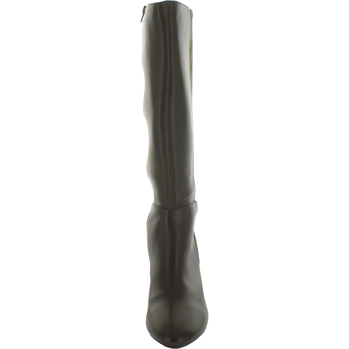 Sacaria Womens Faux Leather Block Heel Knee-High Boots
