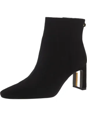 Saige Womens Faux Suede Block Heel Mid-Calf Boots