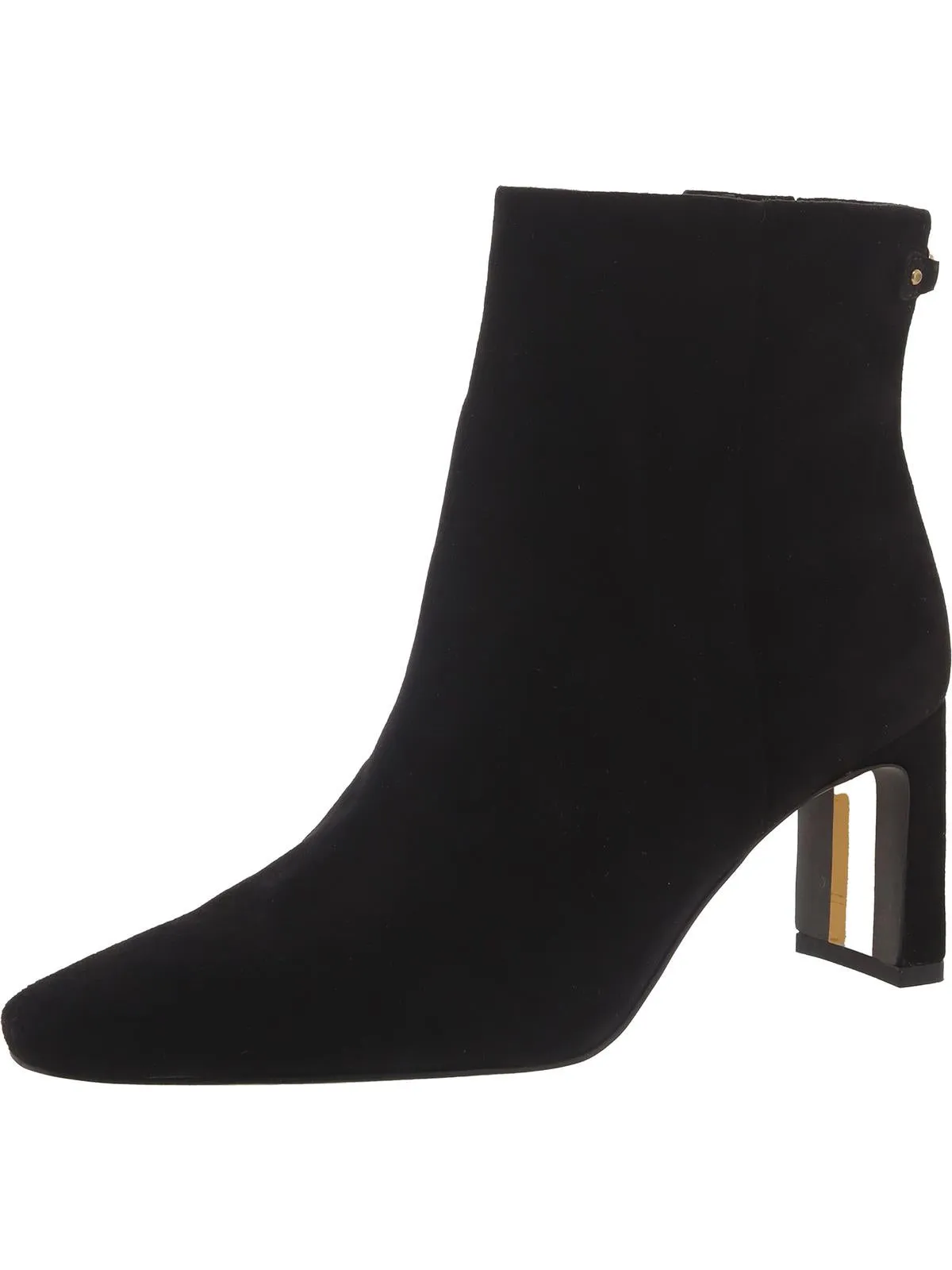 Saige Womens Faux Suede Block Heel Mid-Calf Boots
