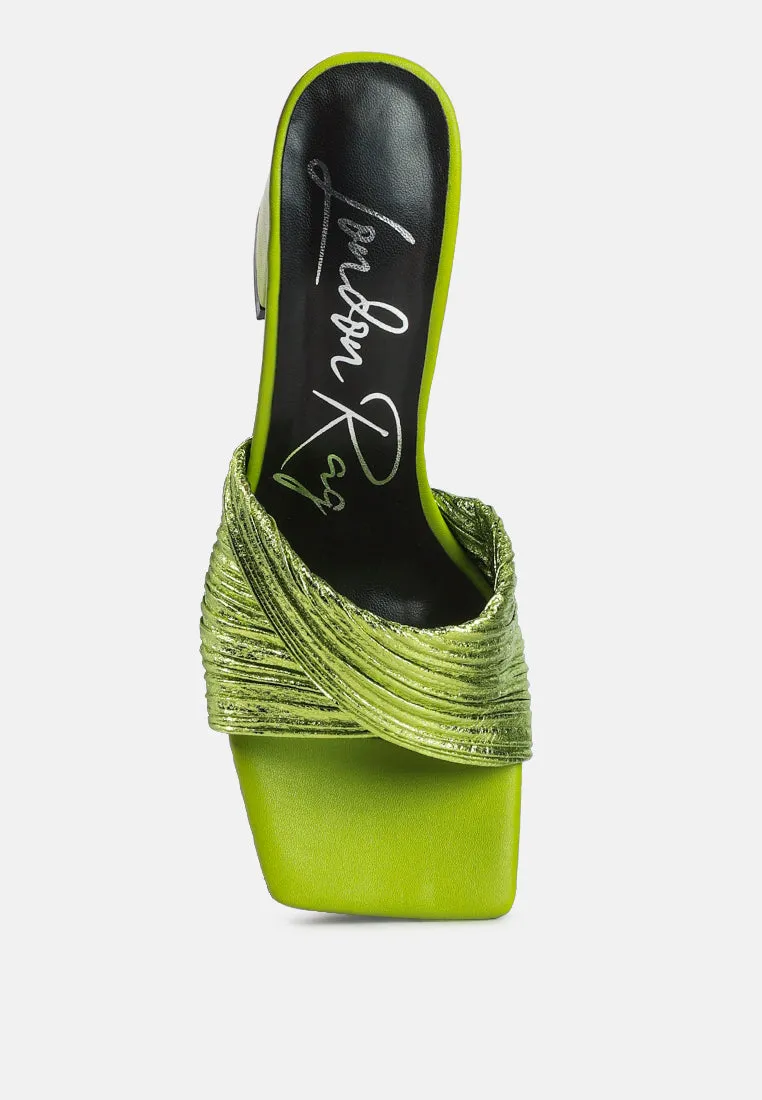 salty you crinkled high heeled block sandals