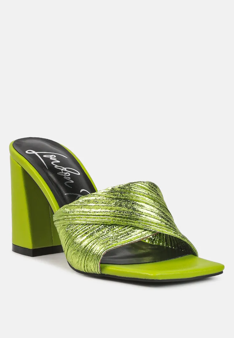 salty you crinkled high heeled block sandals