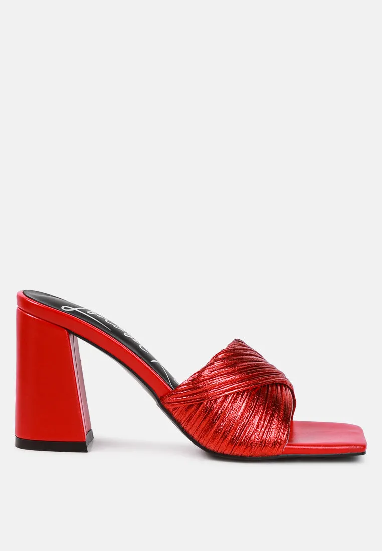 salty you crinkled high heeled block sandals