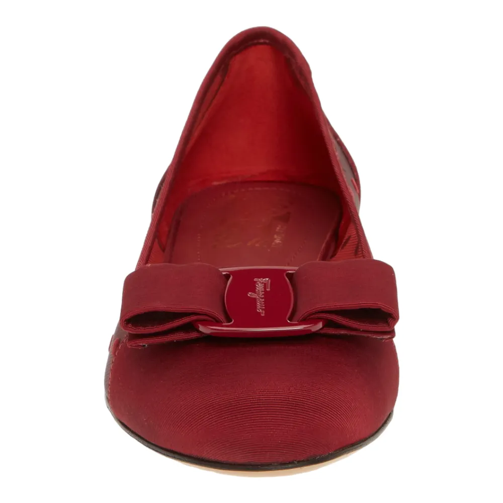 SALVATORE FERRAGAMO Varina Dots Women's 724119 Red Flats