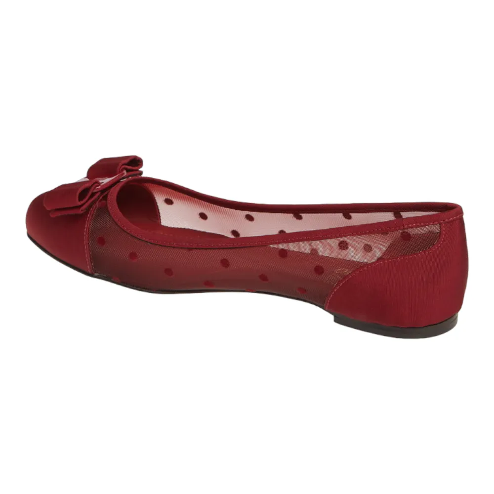SALVATORE FERRAGAMO Varina Dots Women's 724119 Red Flats