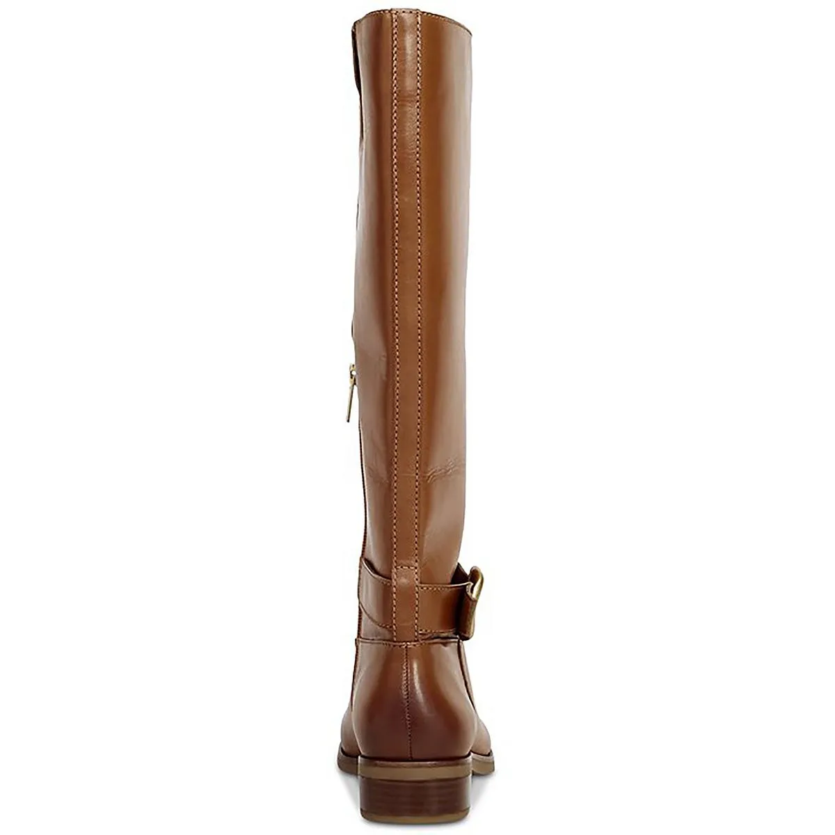 Samtry Womens Leather Stacked Heel Knee-High Boots