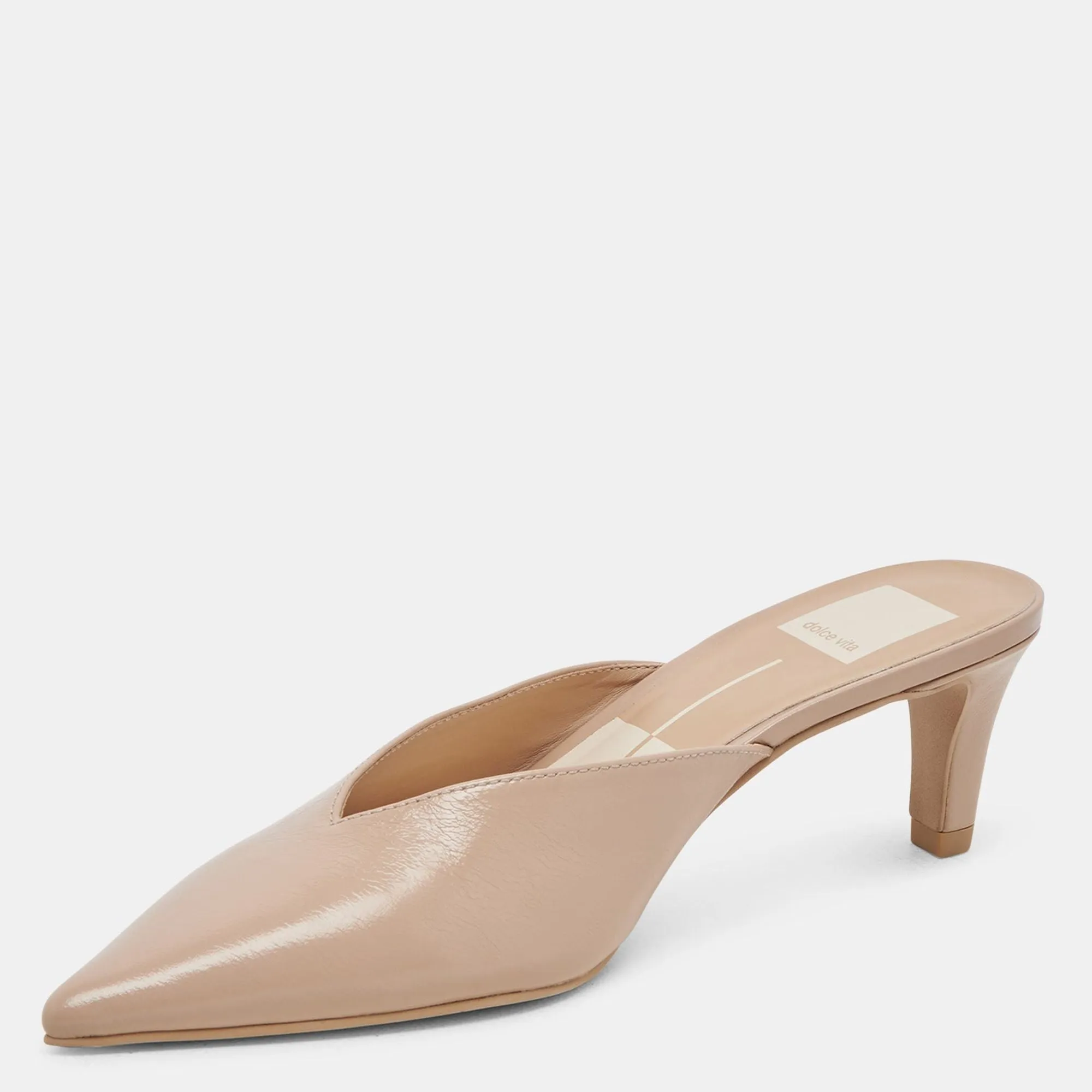 Sarina Heels Beige Crinkle Patent