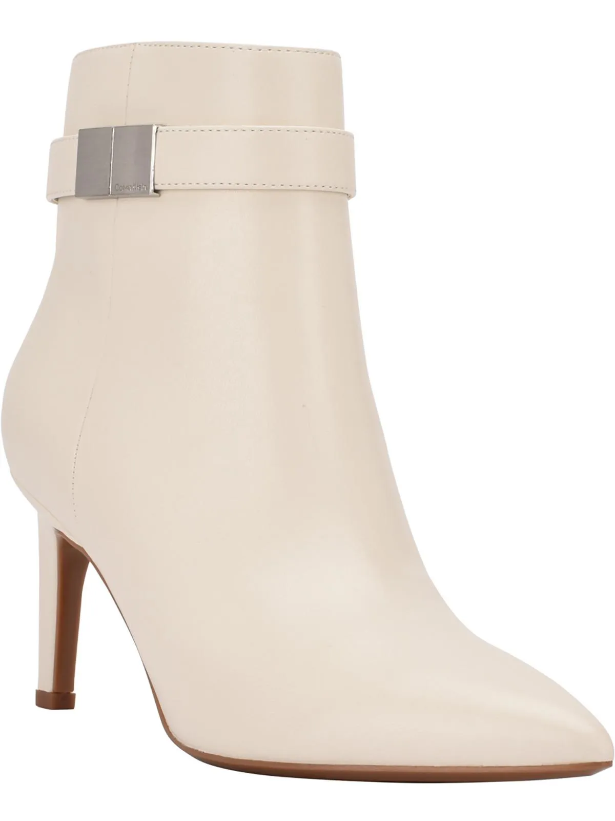 Sarity Womens Faux Leather Pointed Toe Booties