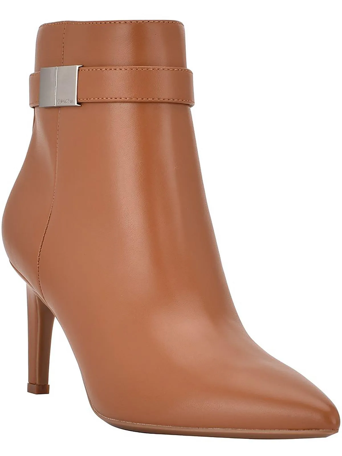 Sarity Womens Faux Leather Pointed Toe Booties
