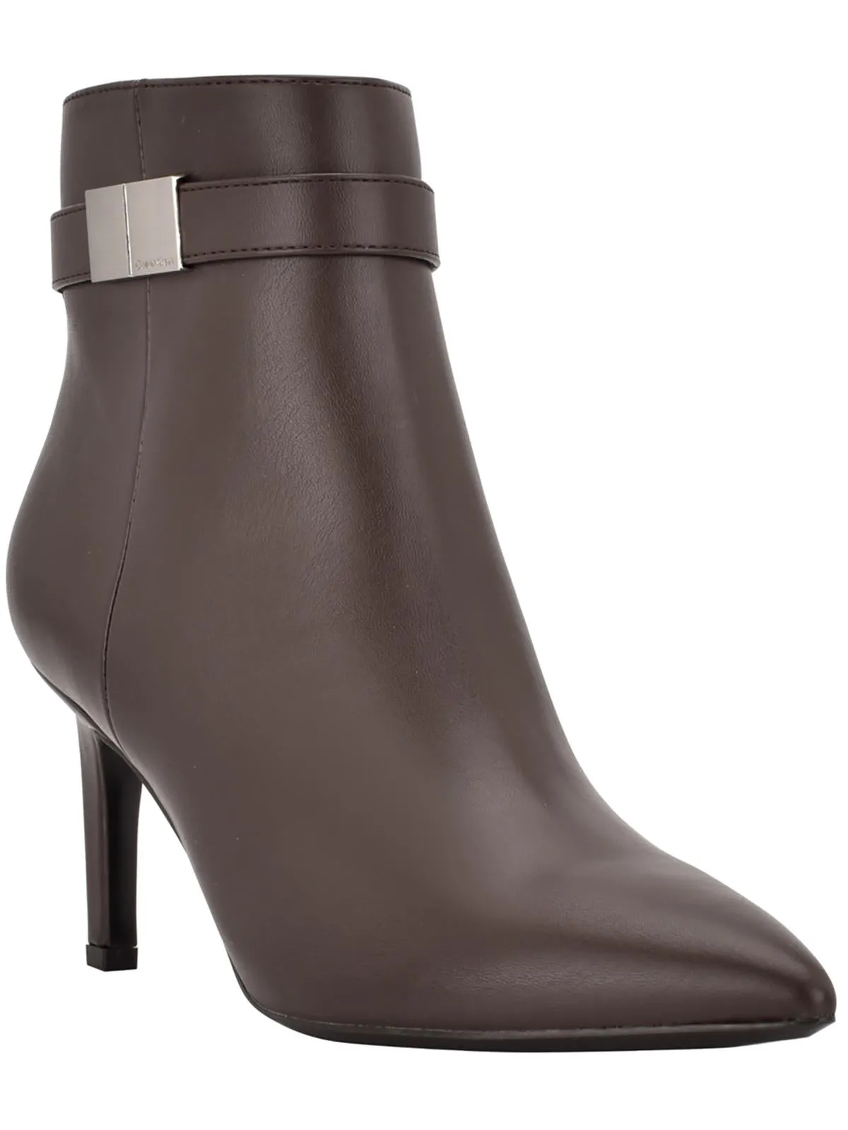 Sarity Womens Faux Leather Pointed Toe Booties