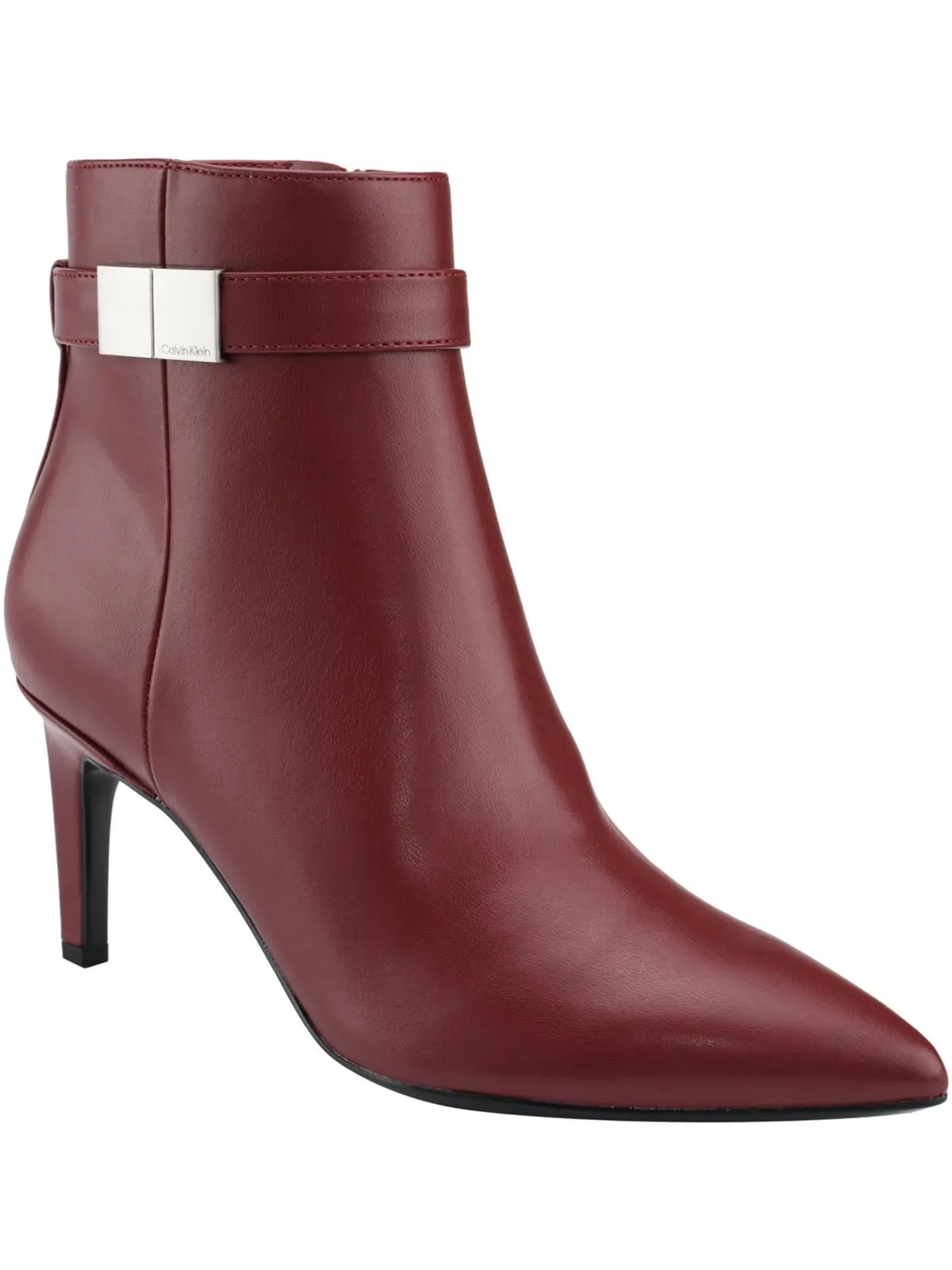 Sarity Womens Faux Leather Pointed Toe Booties