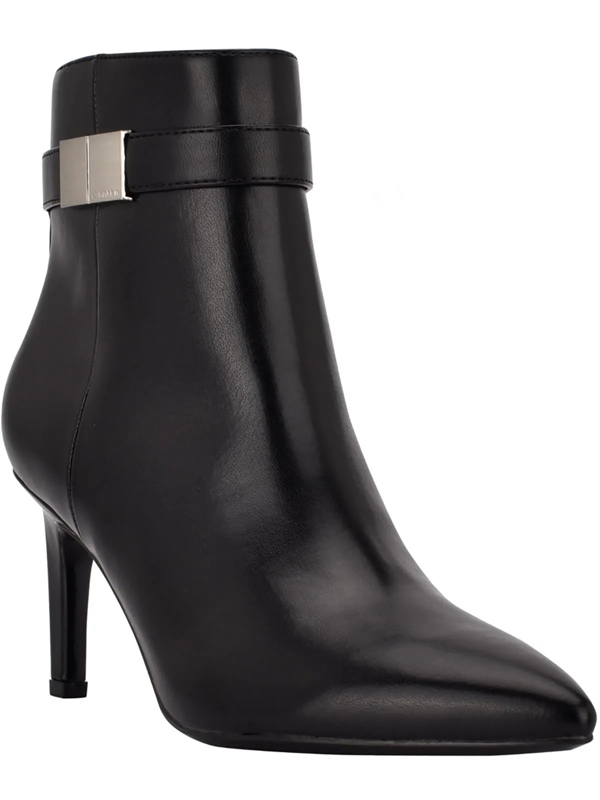 Sarity Womens Faux Leather Pointed Toe Booties