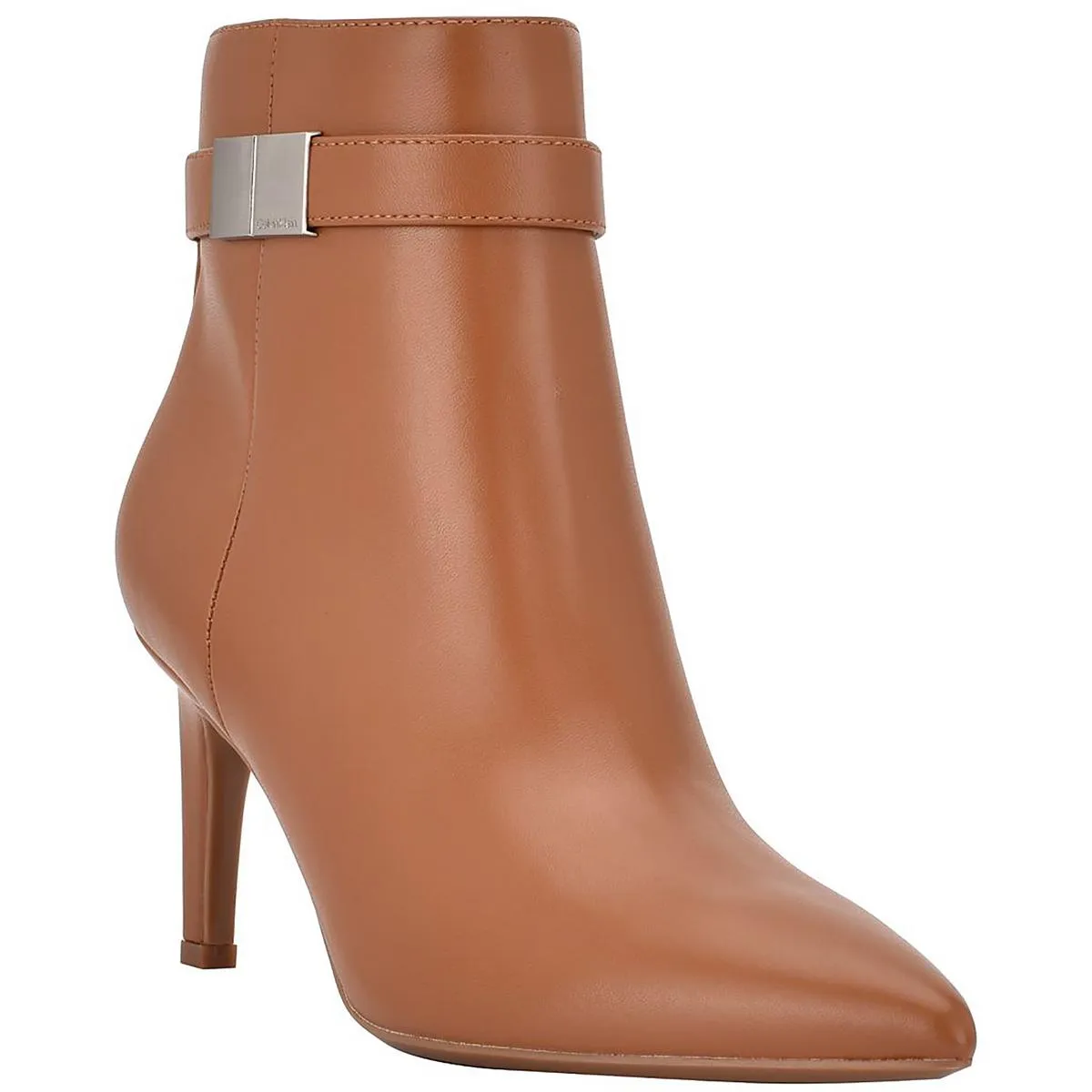 Sarity Womens Faux Leather Pointed Toe Booties