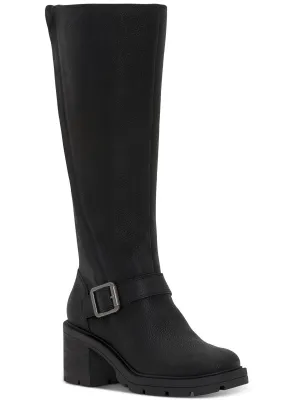 Scoty  Womens Leather Pull On Knee-High Boots