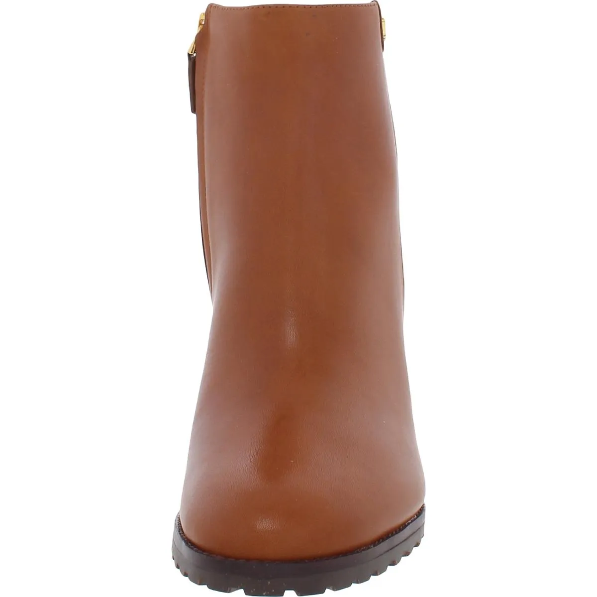 Shaley Womens Leather Stacked Heel Booties