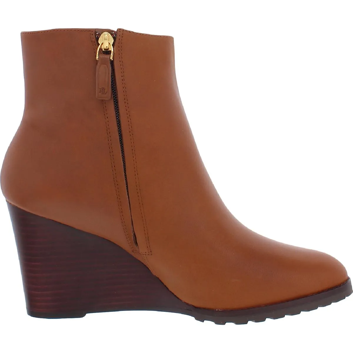 Shaley Womens Leather Stacked Heel Booties