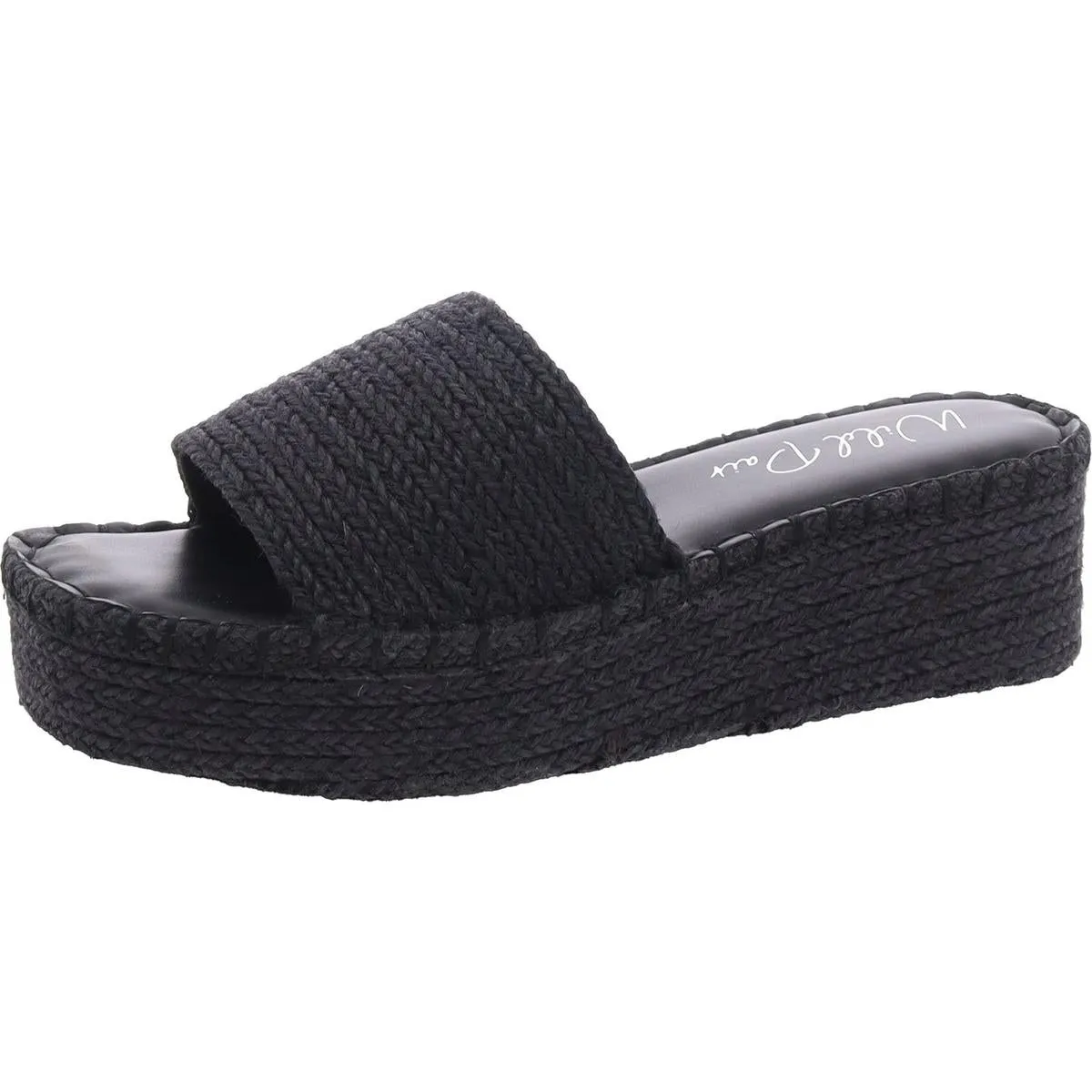 SHERMER Womens Woven Slide Wedge Sandals