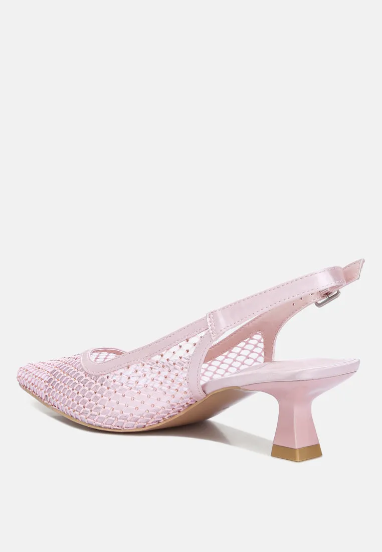 siev rhinestone slingback mules