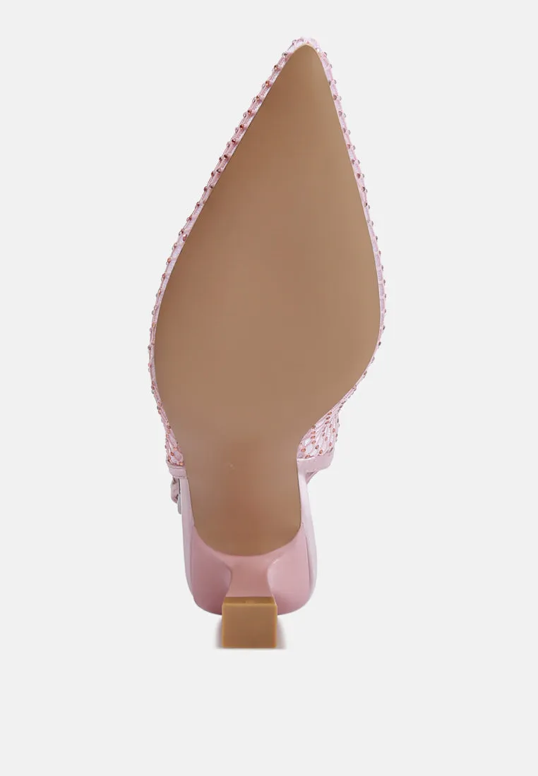 siev rhinestone slingback mules