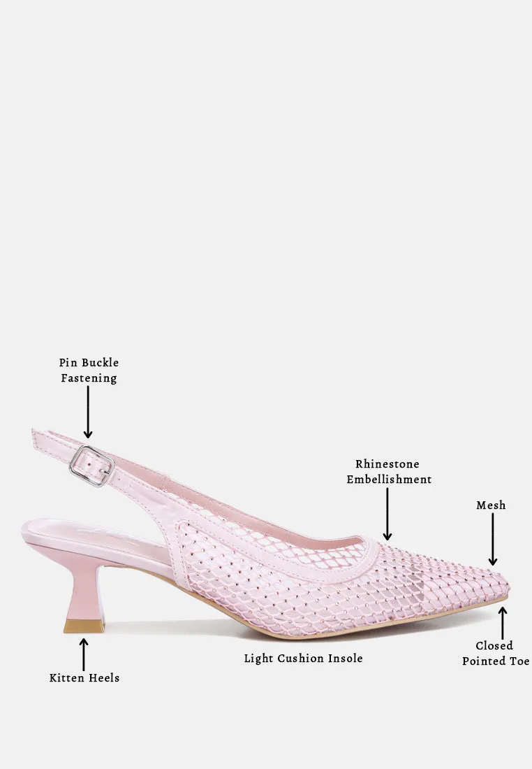 siev rhinestone slingback mules