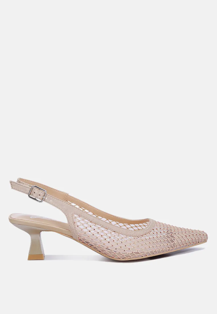 siev rhinestone slingback mules
