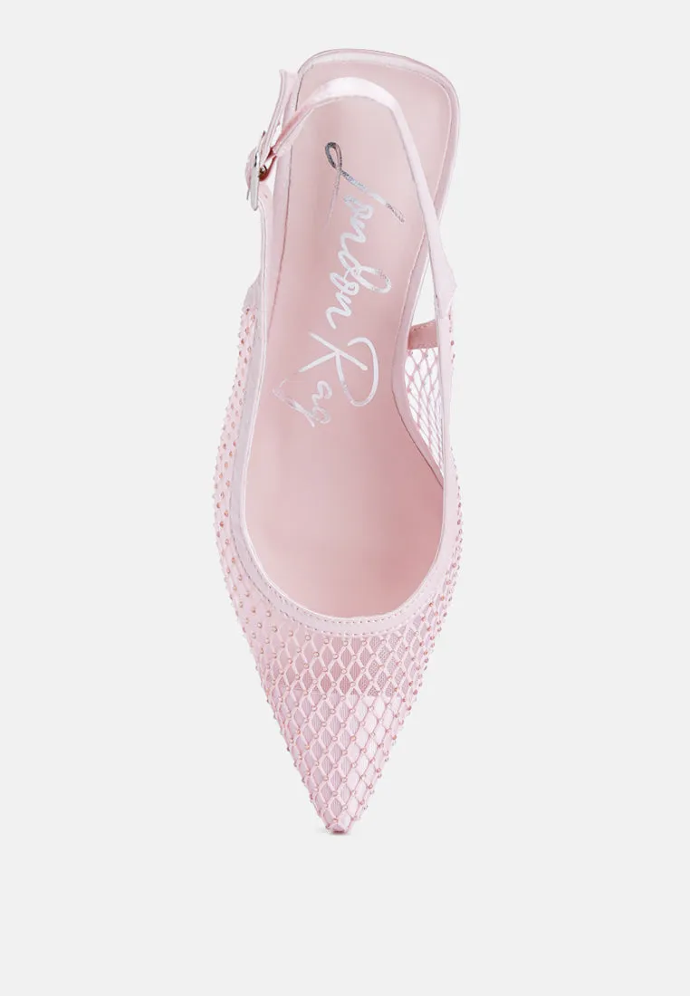 siev rhinestone slingback mules
