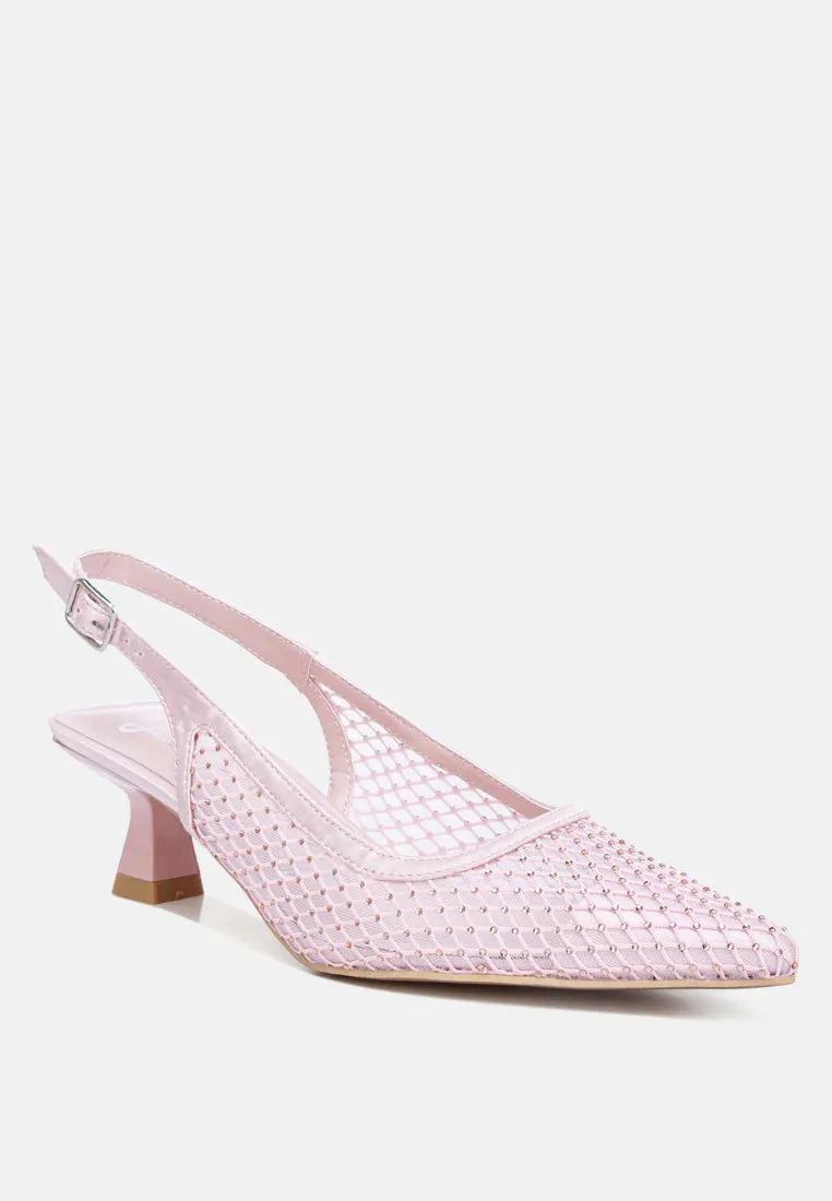 siev rhinestone slingback mules