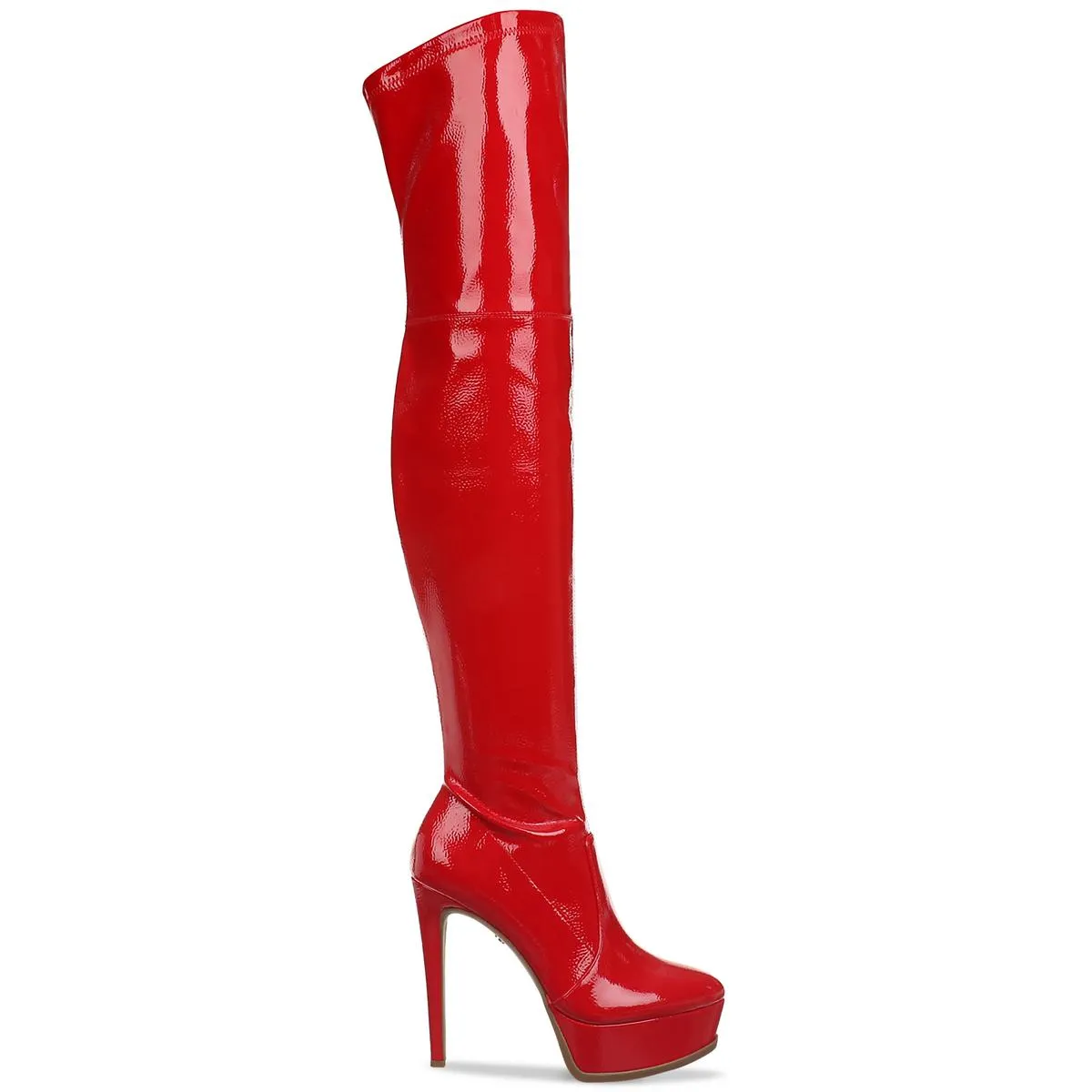 SILENA Womens Faux Leather Platform Over-The-Knee Boots