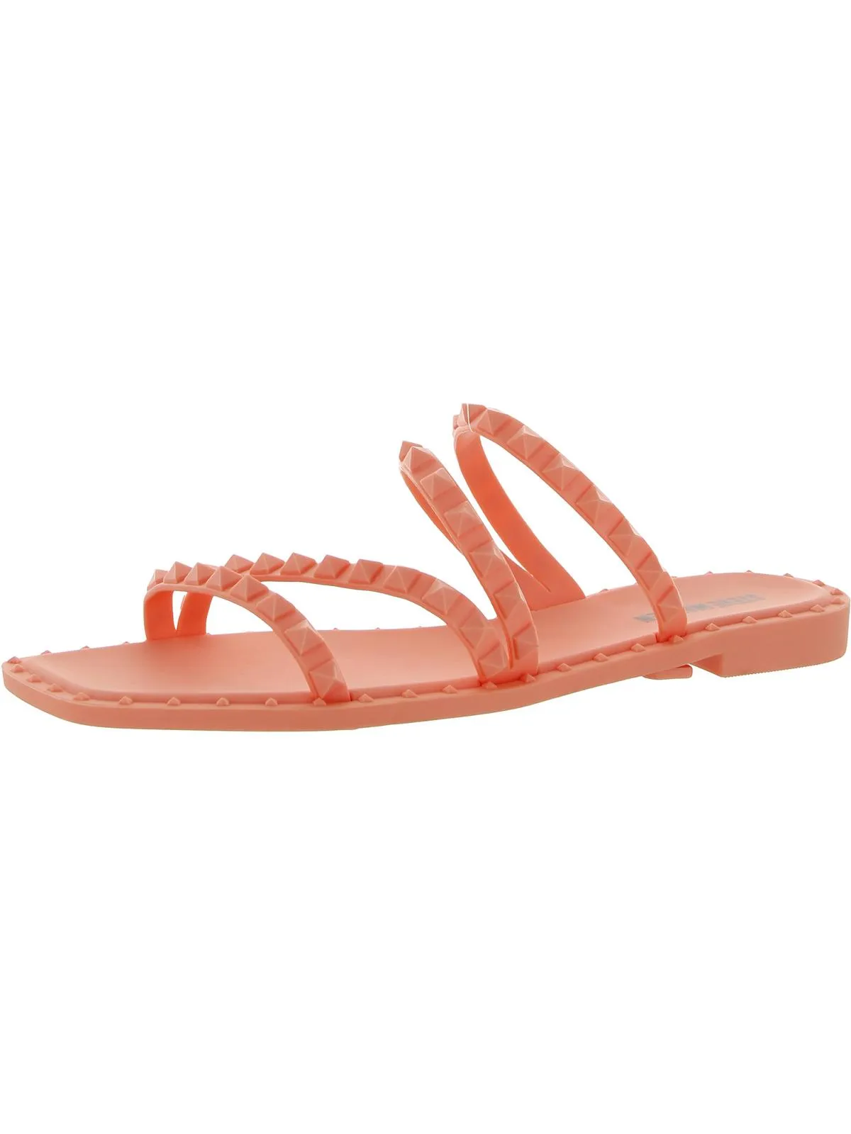 Skyler Womens Square Toe Slip On Flat Sandals