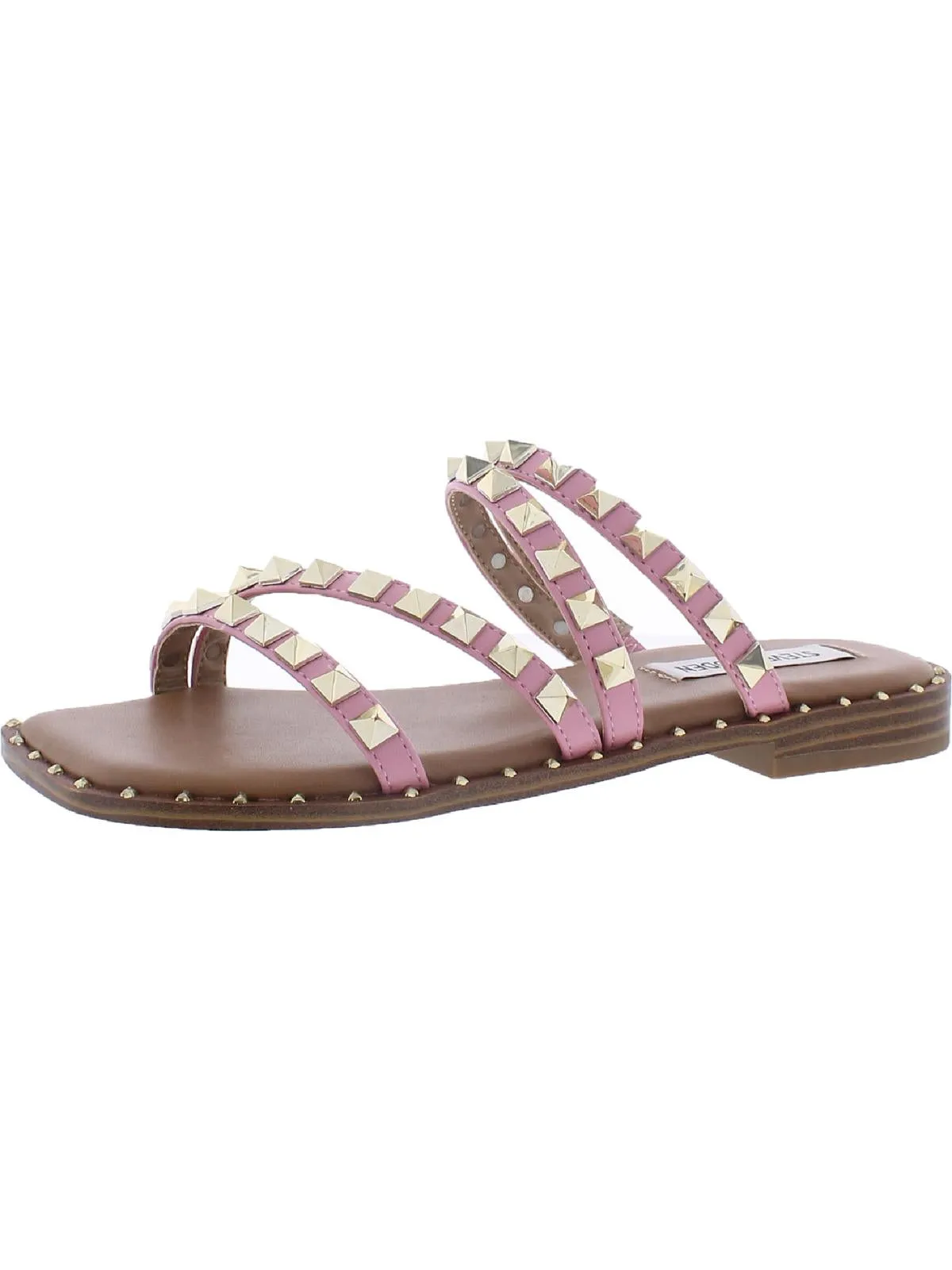 Skyler Womens Square Toe Slip On Flat Sandals