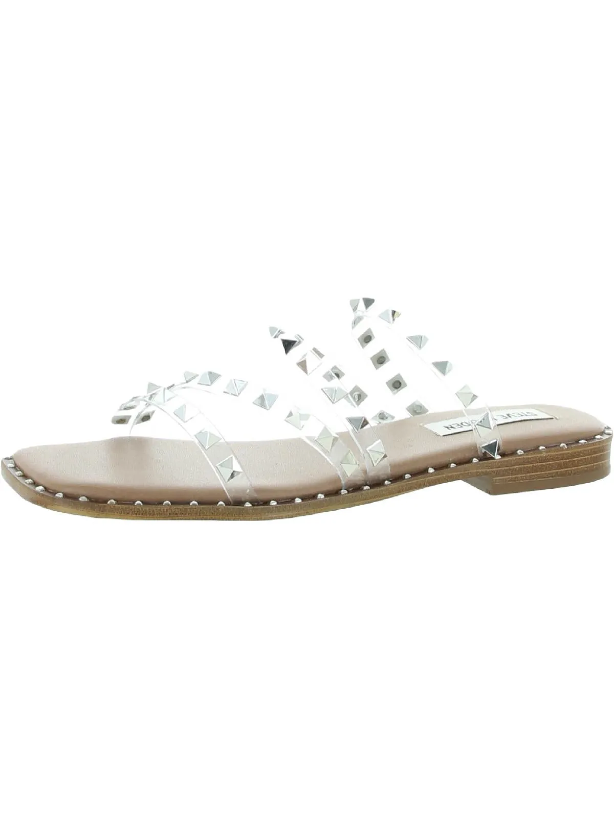 Skyler Womens Square Toe Slip On Flat Sandals