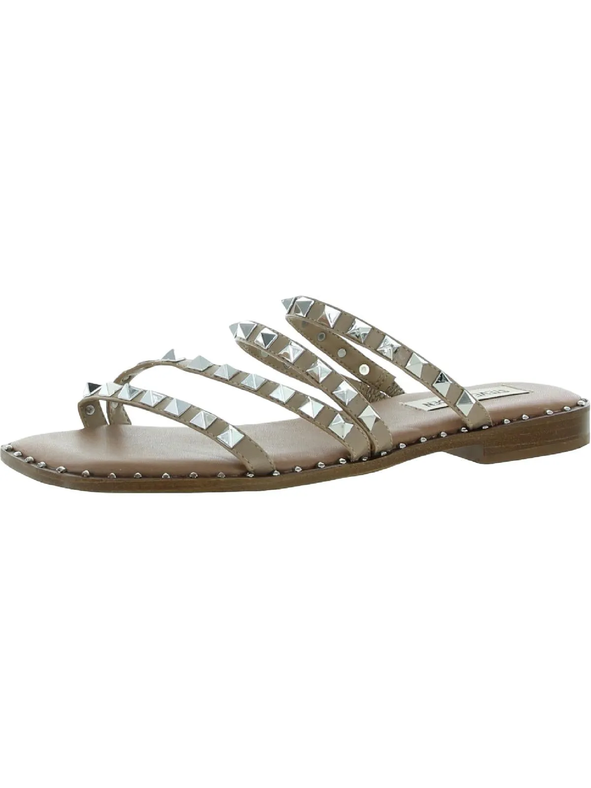 Skyler Womens Square Toe Slip On Flat Sandals