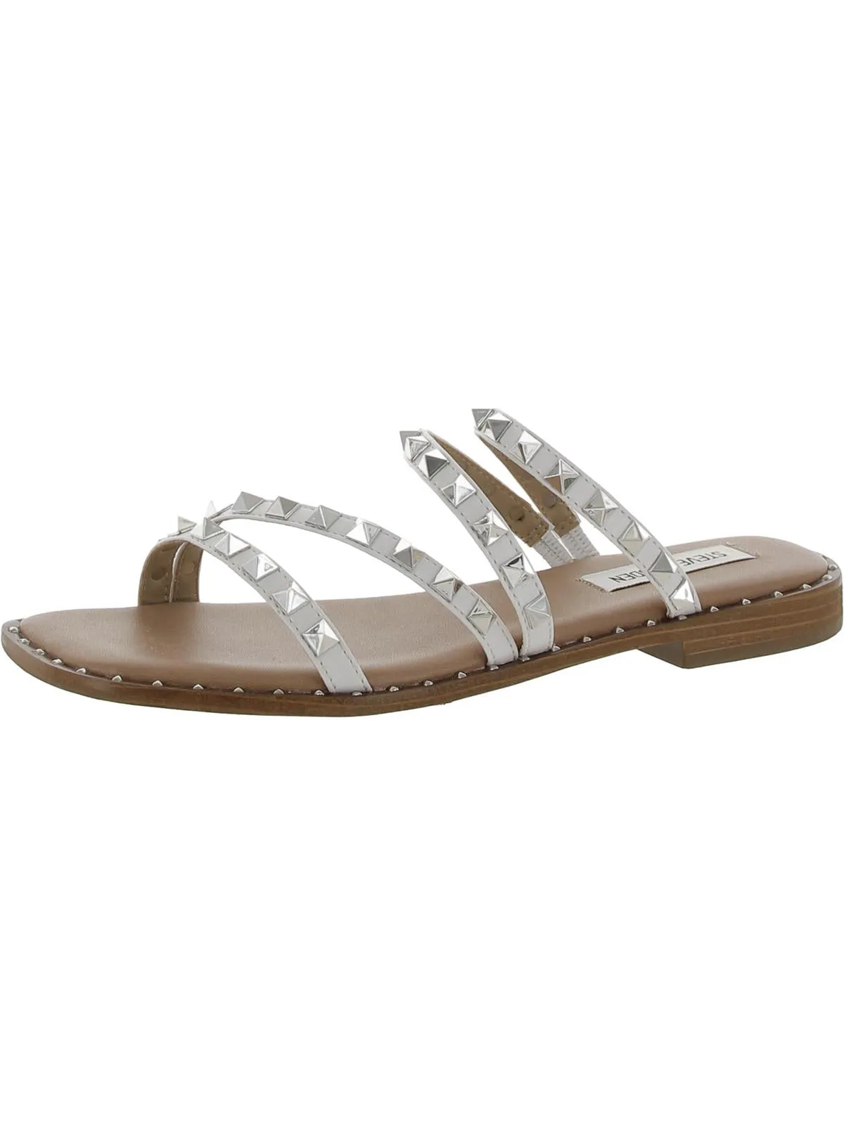 Skyler Womens Square Toe Slip On Flat Sandals