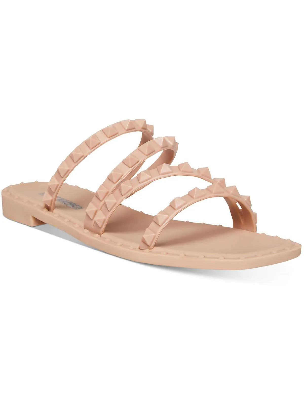 Skyler Womens Square Toe Slip On Flat Sandals