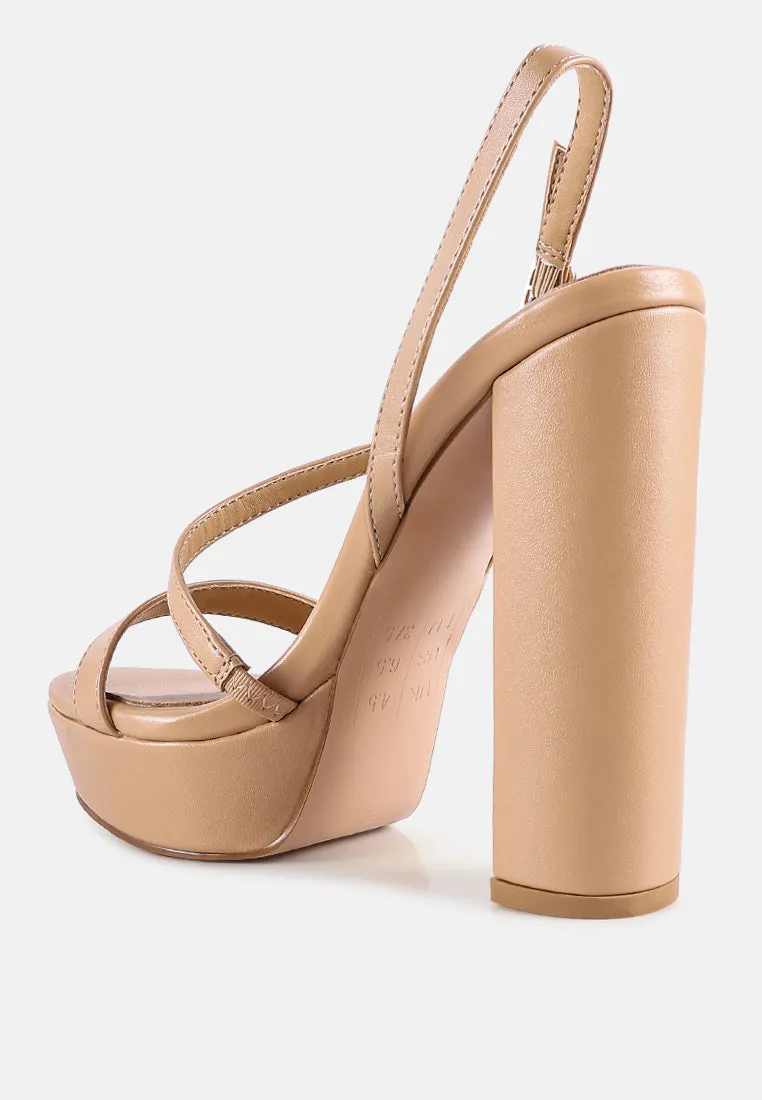 slegs high block heel platform sandals