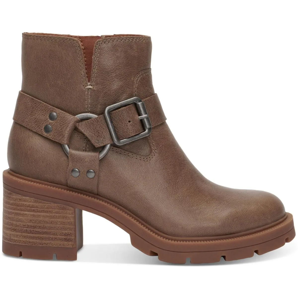 Slyvin  Womens Leather Zipper Booties